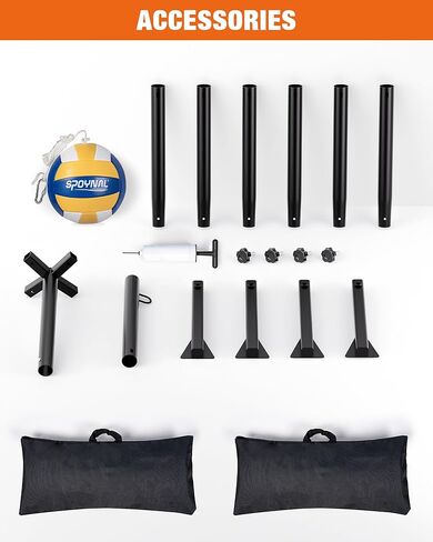 Heavy Duty Tetherball Set with Ball and Rope, Complete Tetherball Equipment with Adjustable Poles for Backyard, Beach, Indoor & Outdoor in Saudi Arabia