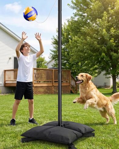 Heavy Duty Tetherball Set with Ball and Rope, Complete Tetherball Equipment with Adjustable Poles for Backyard, Beach, Indoor & Outdoor in Saudi Arabia