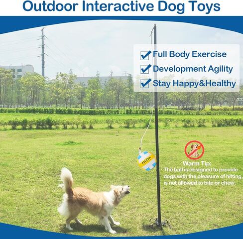 ASOCEA Adjustable Tether Ball and Rope,Backyard Tetherball Set for Kids/Adults/Dogs,Outdoor Backyard Playground Play Game Toys Equipment in Kuwait