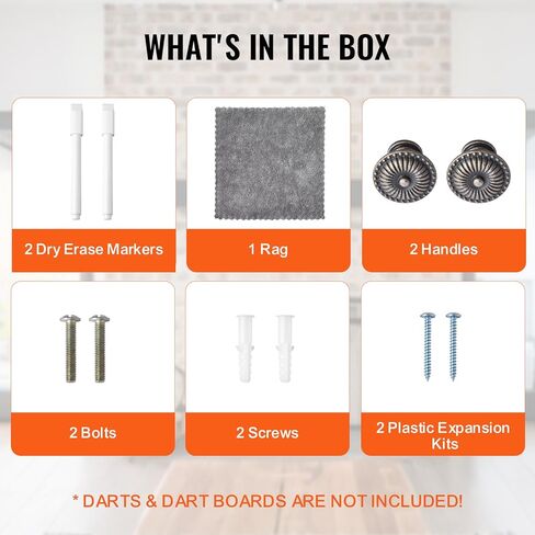VEVOR Dart Board Cabinet Set, Multiple Styles Ready-to-Play Bundle Official Size, Steel Tip Dart Hideaway Cabinet, Features Easy Assembly, Complete with All Accessories, Perfect for Cricket Games in Saudi Arabia