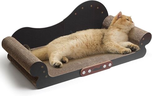 ComSaf 26.4" Large Cat Scratcher Bed, Cat Scratching Board, Durable Cardboard Cat Scratcher for Indoor Cats, Extra Large Cat Couch with Scratch Pad - Sofa Lounge Bed for Big, Medium, Small Cats in Saudi Arabia