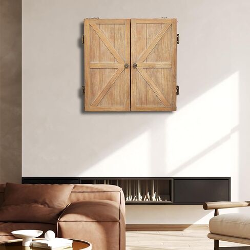 VEVOR Dart Board Cabinet Set, Multiple Styles Ready-to-Play Bundle Official Size, Steel Tip Dart Hideaway Cabinet, Features Easy Assembly, Complete with All Accessories, Perfect for Cricket Games in Saudi Arabia
