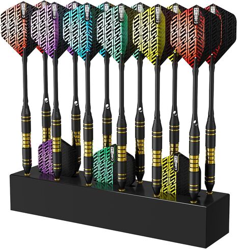 CyeeLife Dart Stand Wall Mount,Wooden Dart Holder,12 Darts Display/Station,Darts Storage for Steel & Soft Tip (Natural Wood Color) in Saudi Arabia