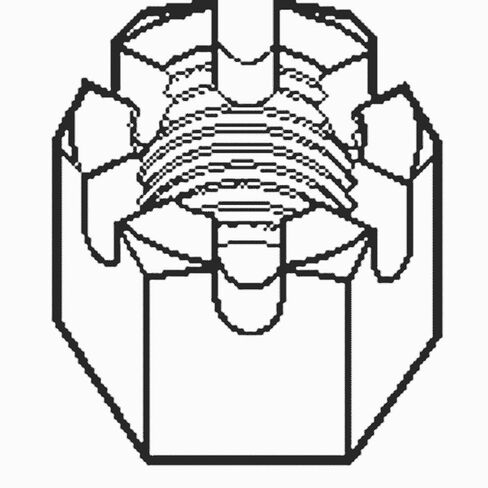 7/16"-20 Slotted Finished Hex Nuts, Fine Threads, Zinc-Plated Finish, 5 Pack in Saudi Arabia