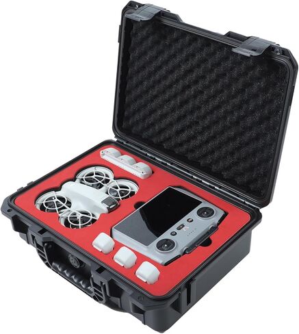 حافظة صلبة للسفر لـ DJI Neo Fly More Combo | يحمل ما يصل إلى 7 بطاريات، يناسب الطائرة بدون طيار، وحدة التحكم عن بعد DJI RC 2 / RC-N3 / N2، محور الشحن والملحقات | IP67 مقاوم للماء والصدمات والغبار in Kuwait