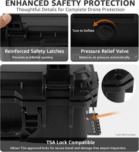 حافظة صلبة للسفر لـ DJI Neo Fly More Combo | يحمل ما يصل إلى 7 بطاريات، يناسب الطائرة بدون طيار، وحدة التحكم عن بعد DJI RC 2 / RC-N3 / N2، محور الشحن والملحقات | IP67 مقاوم للماء والصدمات والغبار in Kuwait