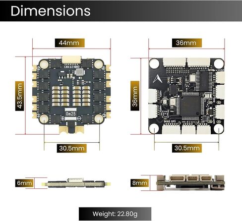AERO SELFIE F405 Flight Controller with 60A 32 bit ESC 30x30 Stack: Supports 2-6S LiPo, O3,O4 Dual BEC, Compatible with Betaflight for FPV & Racing Drones in Kuwait