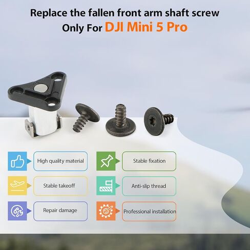 2Pcs Front Arm Axis Replacement for DJI Mini 5 pro Front Arm Shaft Screws Front Arm Hinges for Mini 5 pro Drone Accessories Parts with Repair Tools（ 6Pcs Front Arm Hinges Screws） in Saudi Arabia