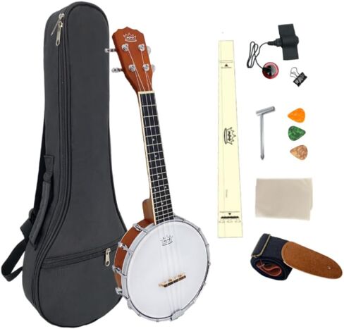 5 String Banjo, 38 Inch Full-Size Beginner Banjo Kit with Professional Head & Closed Back,24 Brackets–Includes Gig Bag, Strap, Finger Picks, Extra Strings in Saudi Arabia