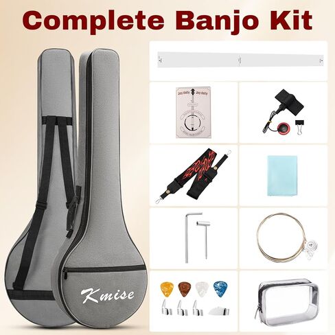 6 String Banjo Guitar Full Size, 38 Inch with Resonator Closed Back, Remo Head, Beginner Banjitar Six String Banjo Kit for Adult, Teens Starters with Bag, Strap, Piezo Pickup,Finger Picks Accessories in Saudi Arabia