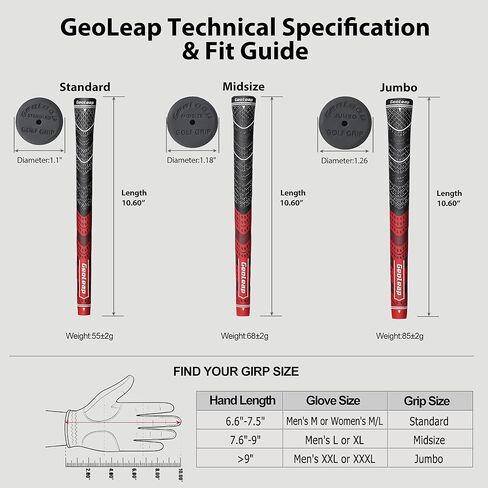 Geoleap Golf Grips Set of 13- Grips with Tapes and Grips with All Repair Kits for Choice,Hybrid Golf Club Grips All Weather Contral, High Feedback & Traction Golf Grips for Men and Women. in Saudi Arabia