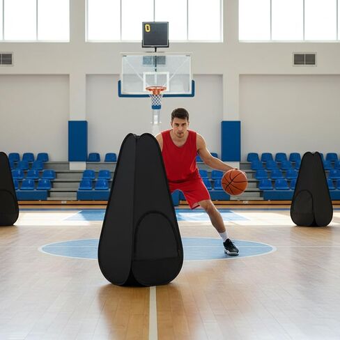 6 Pcs Basketball Blocker Pop Up Defender with Sand Bags Cone Blocking Dummy Training Mannequin Soccer and Basketball Defender Dummy Practice Equipment for Defence Training Drills in Saudi Arabia