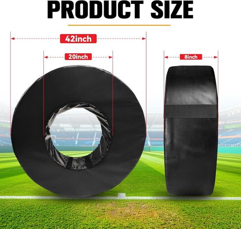 عجلة معالجة كرة القدم مقاس 42 بوصة، حلقة معالجة إسفنجية عالية الكثافة مع جلد PU مقاوم للماء وأشرطة لكرة القدم، دمى معالجة كبيرة جدًا لممارسة كرة القدم in Kuwait