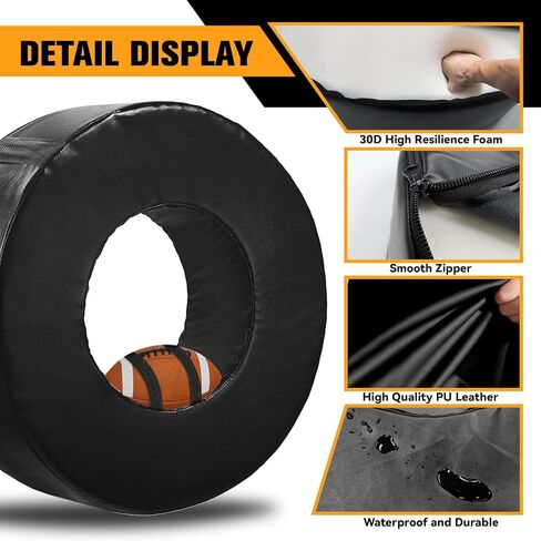 عجلة معالجة كرة القدم مقاس 42 بوصة، حلقة معالجة إسفنجية عالية الكثافة مع جلد PU مقاوم للماء وأشرطة لكرة القدم، دمى معالجة كبيرة جدًا لممارسة كرة القدم in Kuwait