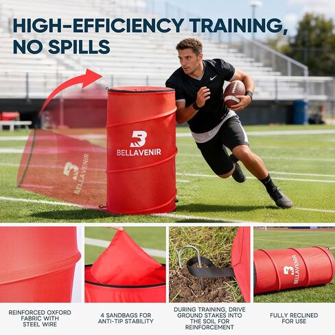 BELLAVENIR 4-Pack Pop Up Defender Dummy, Portable Foldable Training Equipment for Basketball, Football, Soccer Sports Blocking Drills Equipment in Saudi Arabia