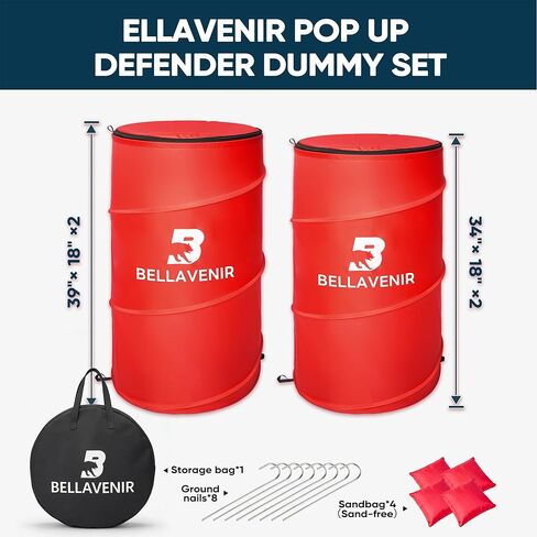 BELLAVENIR 4-Pack Pop Up Defender Dummy, Portable Foldable Training Equipment for Basketball, Football, Soccer Sports Blocking Drills Equipment in Saudi Arabia