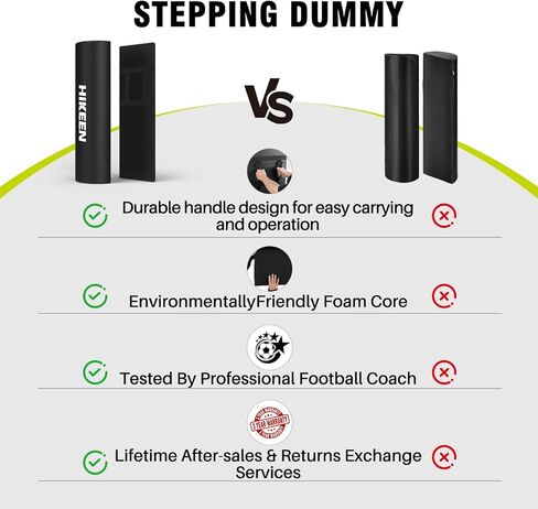 Hikeen Football Step Over Dummy 2 PCS for Adult Agility Training Dummy with Reinforced Handles Football of Agility, Footwork, Defensive Practice Drills 14.9''x47'' Stepping Dummy with Handles in Saudi Arabia