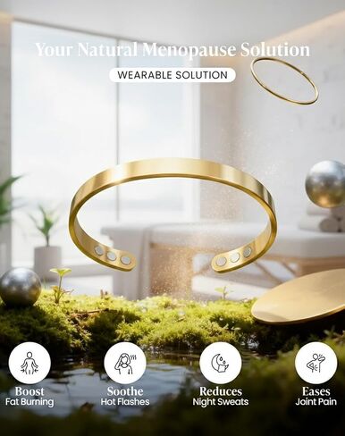 Kalm Bracelet Menopause: Your Natural Menopause Solution, Bracelet for Menopause Relief, Hot Flashes & Pain, Adjustable Bracelets for Women - Natural Hormonal Balance (Silver) in Saudi Arabia