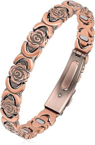 Copper Bracelets for Women, 99.99% Pure Copper Magnetic Bracelet, 3800 Gauss, Adjustable Sizing, Women's Bracelets With Built-in Magnets, Gift Packaging, Fashion Jewelry Gift. in Saudi Arabia