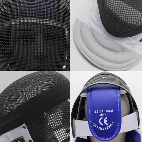 Fencing Mask, Thickened Bibs Anti-Impact Lightweight Comfortable, Fencing Equipment with Metal Mesh Lining, for Competitive Training Beginners Professionals in Saudi Arabia