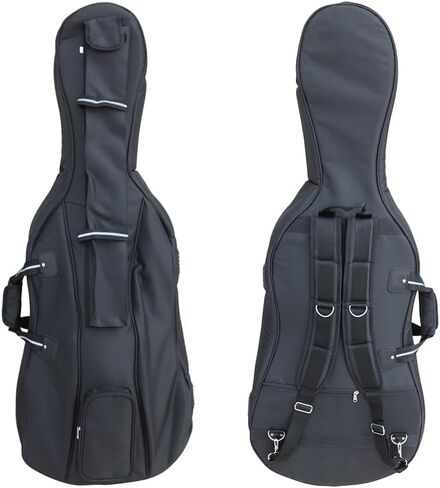 Lightweight 4/4 Cello Case Gig Bag with Padded Backpack Straps,Heavy Duty Waterroof for Classic Electric Cello with Double Handles & Accessory Pockets (gray) in Saudi Arabia