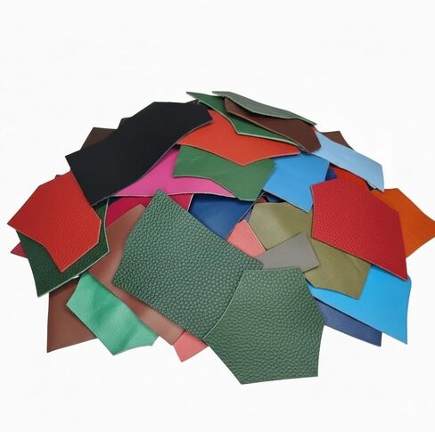 Real Leather Scraps | Cowhide Leather Remnants of Various Sizes per Bag | for Jewelry Making, Wallets, Watches, Key Chains, Journal Covers & Repairs by Kozmo (Assorted Colors (2 lb)) in Kuwait