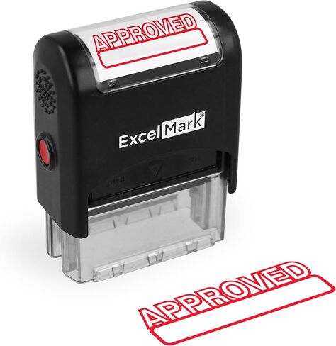 ExcelMark Approved Self Inking Rubber Stamp - Red Ink in Kuwait