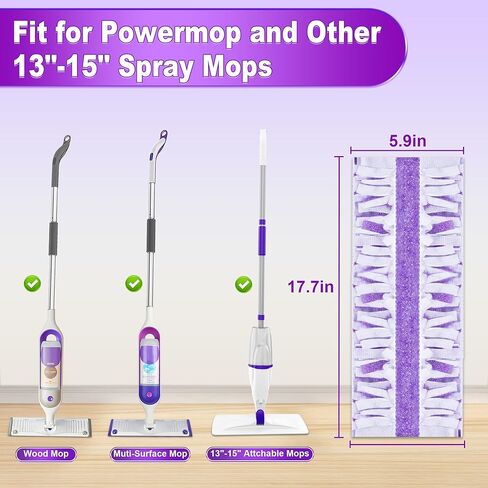 Power Mop Pads Refills Disposable for PowerMop 12 Pack- EXEGO Wet Dry Pads Power Mop Wood Refills - Multi-Surface Wood Floor Pads Household Replacement Mop Pads for Floor Cleaning in Kuwait