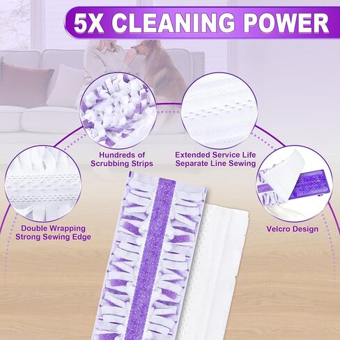 Power Mop Pads Refills Disposable for PowerMop 12 Pack- EXEGO Wet Dry Pads Power Mop Wood Refills - Multi-Surface Wood Floor Pads Household Replacement Mop Pads for Floor Cleaning in Kuwait