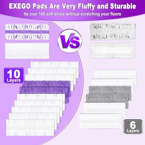 Power Mop Pads Refills Disposable for PowerMop 12 Pack- EXEGO Wet Dry Pads Power Mop Wood Refills - Multi-Surface Wood Floor Pads Household Replacement Mop Pads for Floor Cleaning in Kuwait