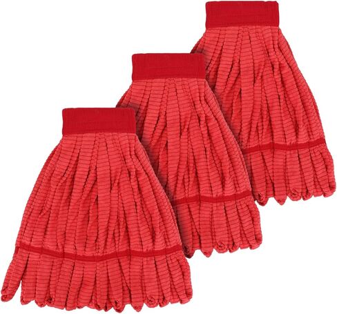 Heavy Duty Commercial Mop Head Replacement Microfiber Tube Mop Heads for Floor Cleaning: 3 Packs Looped End Wet Mop Head Refill for Home Commercial Industrial Use (Blue) in Kuwait