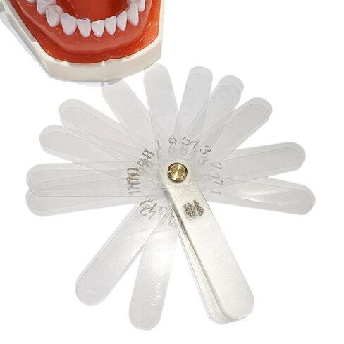 مقياس أوراق الأسنان عالي الجودة أدوات مسطرة قياس الإطباق قابلة للتعقيم مرقمة 56 قطعة سمك 0.1 مللي متر in Kuwait