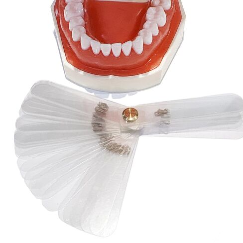 مقياس أوراق الأسنان عالي الجودة أدوات مسطرة قياس الإطباق قابلة للتعقيم مرقمة 56 قطعة سمك 0.1 مللي متر in Kuwait