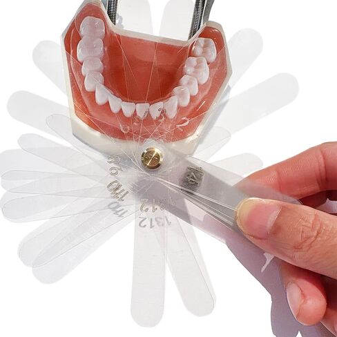 مقياس أوراق الأسنان عالي الجودة أدوات مسطرة قياس الإطباق قابلة للتعقيم مرقمة 56 قطعة سمك 0.1 مللي متر in Kuwait