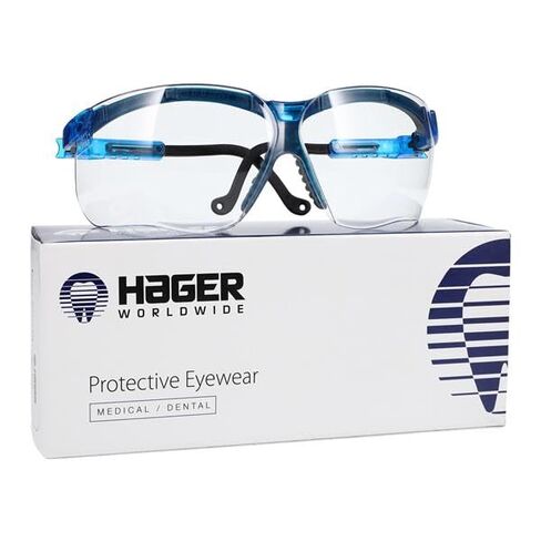 Hager 355816 Genesis Protective Eyewear Clear Lens Blue Frame in Kuwait