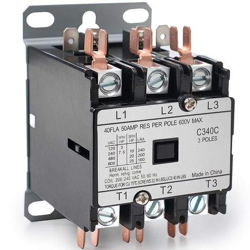 Upgraded 3 Pole 40 Amp Contactor 240V Coil C340C Contactor Compatible with Packard GE Fasco Gemline, C340C 3 Pole 40 Amp 208/240 Volt Contactor Replace TMX340C2 3m40c 453AD3BBB GDP4032 in Kuwait