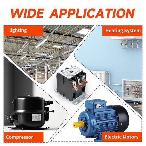 Upgraded 3 Pole 40 Amp Contactor 240V Coil C340C Contactor Compatible with Packard GE Fasco Gemline, C340C 3 Pole 40 Amp 208/240 Volt Contactor Replace TMX340C2 3m40c 453AD3BBB GDP4032 in Kuwait
