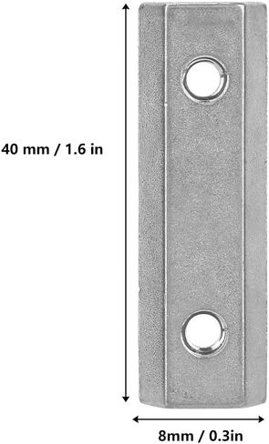 Z043M Zinc Alloy Double Slot Nut Heavy Duty Metal Fixing Nut for Linear Motion Systems Base Plate Reinforcement Durable Construction 40mm x 8mm in Saudi Arabia
