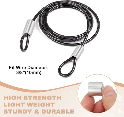 uxcell 3/8"(10mm) Aluminum Crimping Loop Sleeve, Wire Rope Stop Sleeve Round Crimp Ferrules for Wire Rope and Cable Ferrule, Silver 50Pcs in Saudi Arabia