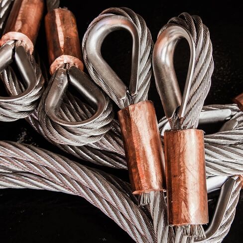 PATIKIL 3/32" 2.4mm Wire Rope Loop Sleeve 50 Pcs Copper Double Ferrule Duplex Crimping Loop Sleeve for Wire Rope Cable Fittings Rigging Fishing Wire,Black in Saudi Arabia