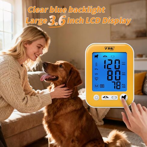 Veterinary Blood Pressure Monitor for Pet Dog and Cat, Animal Automatic Digital BP Machine with Large LCD Screen Backlight 3 Cuffs 270 Data Memory Silent in Kuwait