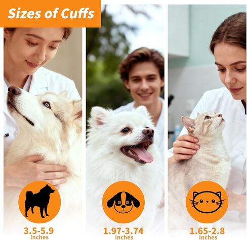 Veterinary Blood Pressure Monitor for Pet Dog and Cat, Animal Automatic Digital BP Machine with Large LCD Screen Backlight 3 Cuffs 270 Data Memory Silent in Kuwait