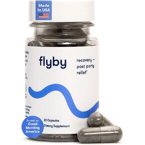 Flyby Recovery Supplement - All The Hang, Without The Over!™ - with DHM, Milk Thistle, Vitamin C, Activated Charcoal, and Apple Cider Vinegar - Pre & Post Drinking Formula (80 Count) in Saudi Arabia
