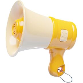 Mini Megaphone Speaker Keychain Toy Portable Audio Amplifier Small Bullhorn with Recording Function Handheld Voice Amplifier Suitable for Kids Adults, Yellow in Kuwait