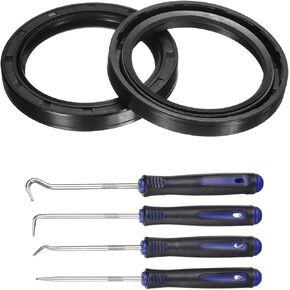 uxcell 2Pcs Oil Seal, 35x47x7mm TC Nitrile Rubber Double Lip Cover with Hook Kit and Spring for Mechanical Automobile Bearing Shaft, Black in Kuwait