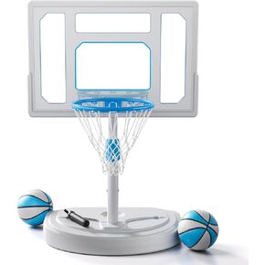 طوق كرة السلة من الفولاذ المقاوم للصدأ بجانب حمام السباحة، هدف كرة السلة لحمام السباحة قابل للتعديل مع لوحة خلفية مقاومة للكسر مقاس 32 بوصة، طوق كرة السلة المائي بجانب حمام السباحة، كرتان ومضخة متضمنة (طوق حمام السباحة 32 بوصة) in Kuwait