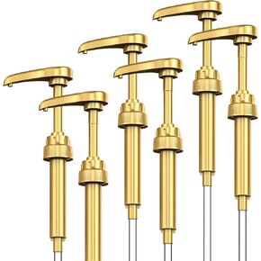 6 Pcs Coffee Syrup Pumps, Syrup Pump Dispenser for 750ml / 25.4oz Davinci and Skinny Syrup Bottles (Gold), Syrup Pump Dispenser for Kitchen Dining Coffee Bar in Saudi Arabia