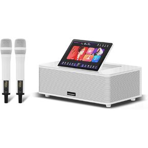 نظام كاريوكي الكل في واحد بشاشة لمس عالية الدقة 14.1 بوصة للحفلات المنزلية، مكبر صوت بلوتوث 5.0 KTV محمول مع 2 ميكروفونات لاسلكية UHF، شاشة لمس مدمجة، يدعم مشاهدة الأفلام وتنزيل الأغاني السحابية in Kuwait