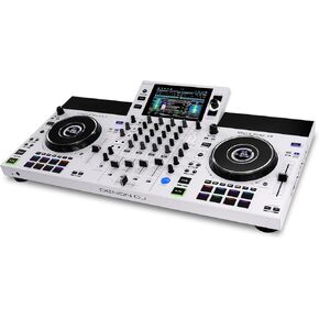 Denon DJ SC LIVE 4 WHITE - وحدة تحكم DJ مستقلة مع سيقان على 4 طوابق، بث واي فاي، مكبرات صوت مدمجة، متوافق مع Serato DJ وVirtual DJ in Kuwait