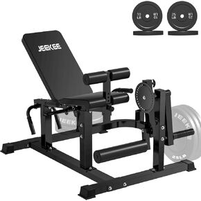 جهاز تمديد وتجعيد الساق 6 في 1 من JEEKEE، جهاز تمرين الساق قابل للتعديل لتدريب الجزء السفلي من الجسم، مطور ساق محمل بلوحة بسعة 700 رطل للعضلات الرباعية وأوتار الركبة والأرداف، معدات الصالة الرياضية المنزلية in Kuwait